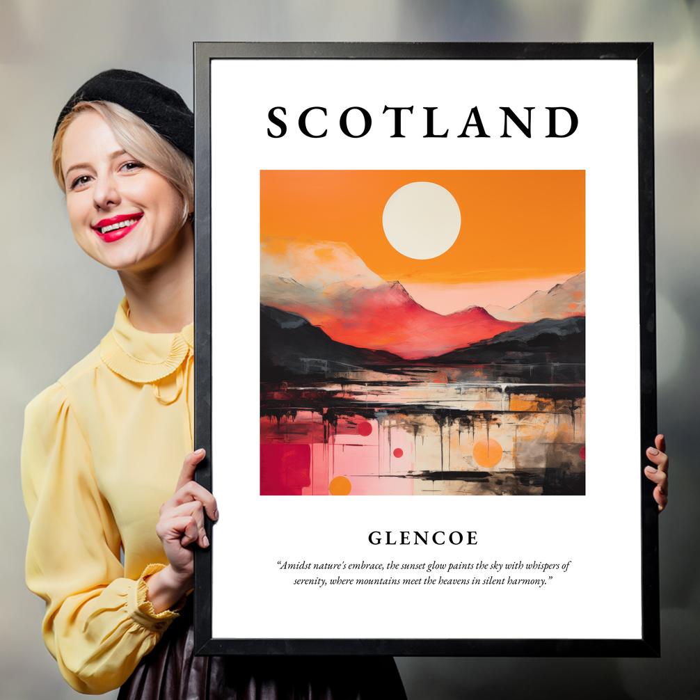 Person holding a poster of Glencoe