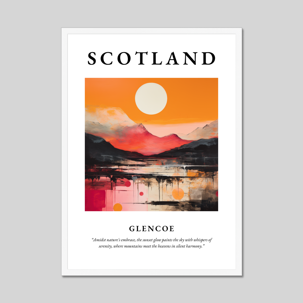 Poster in a white frame with the word Scotland