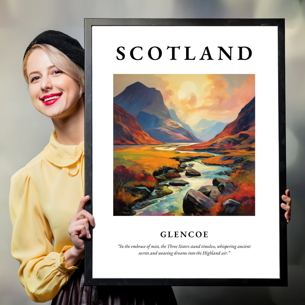 Person holding a poster of Glencoe