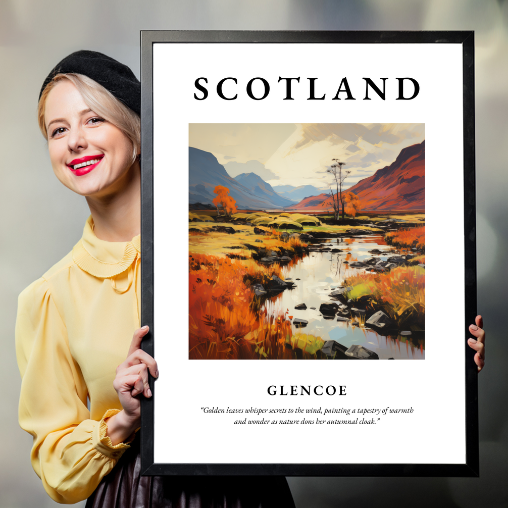 Person holding a poster of Glencoe