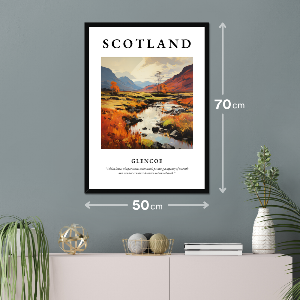 Poster of Glencoe hanging on a wall