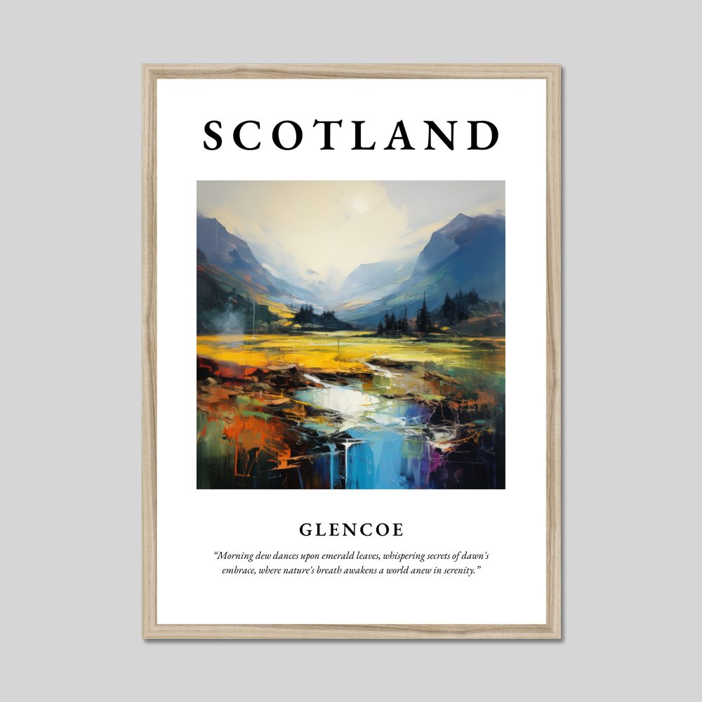 Poster in a natural frame with the word Scotland