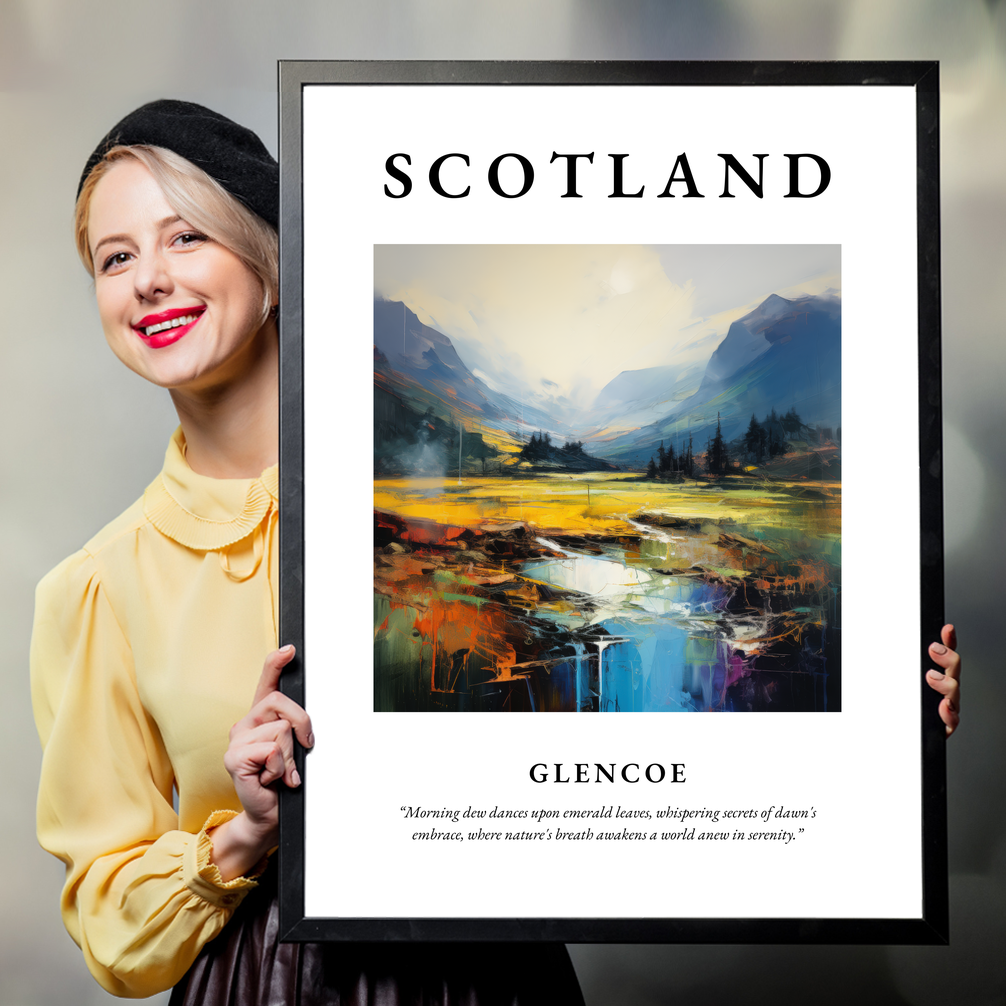 Person holding a poster of Glencoe