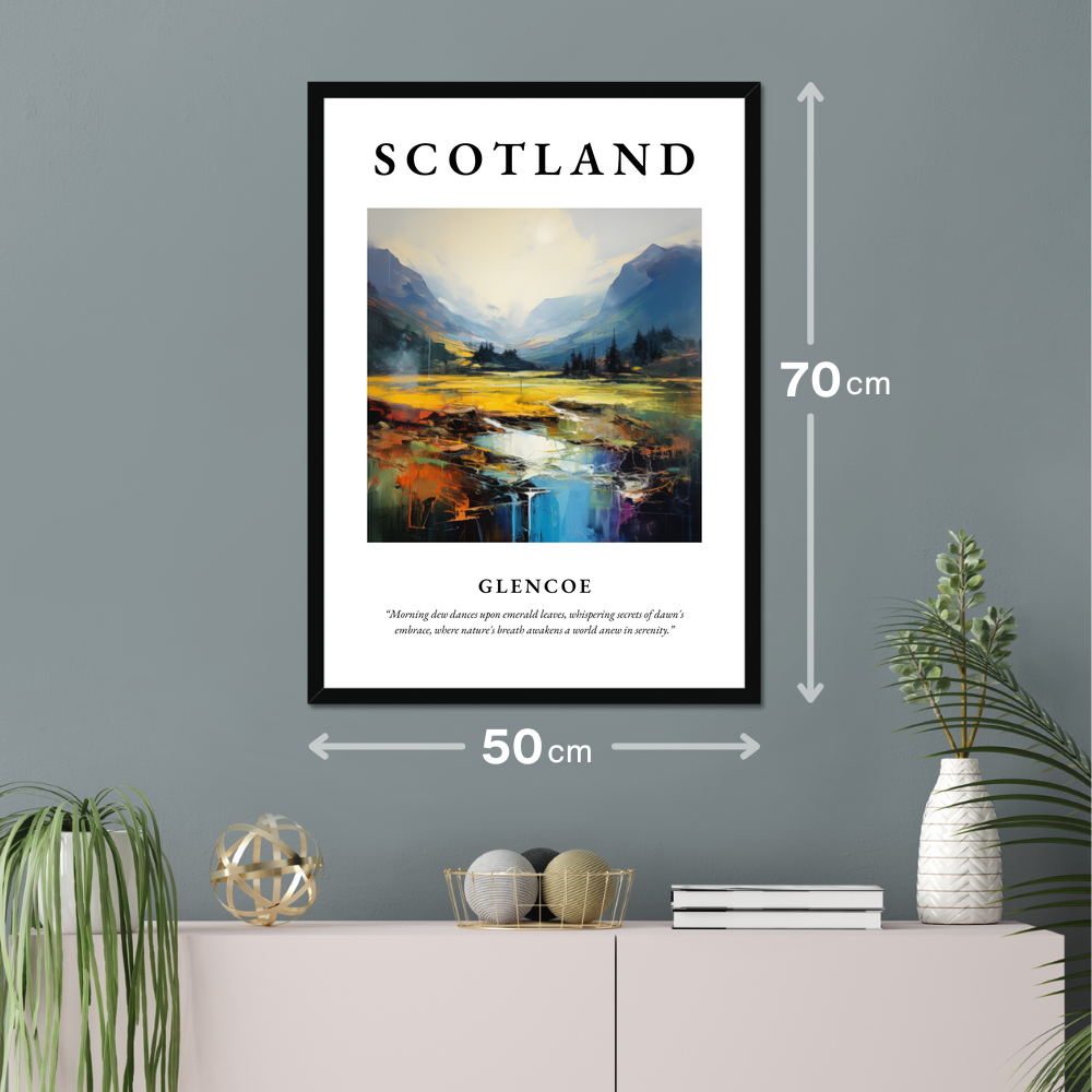 Poster of Glencoe hanging on a wall