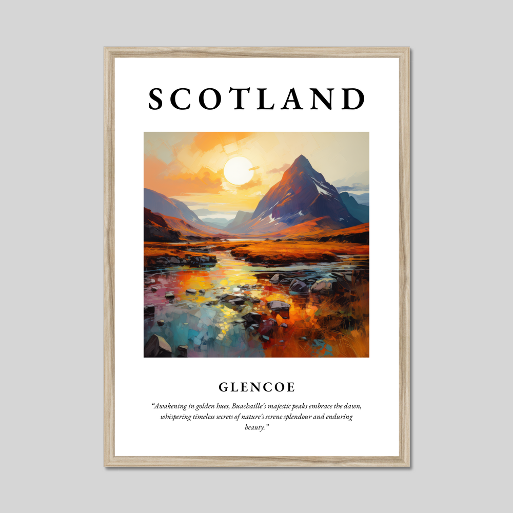 Poster in a natural frame with the word Scotland