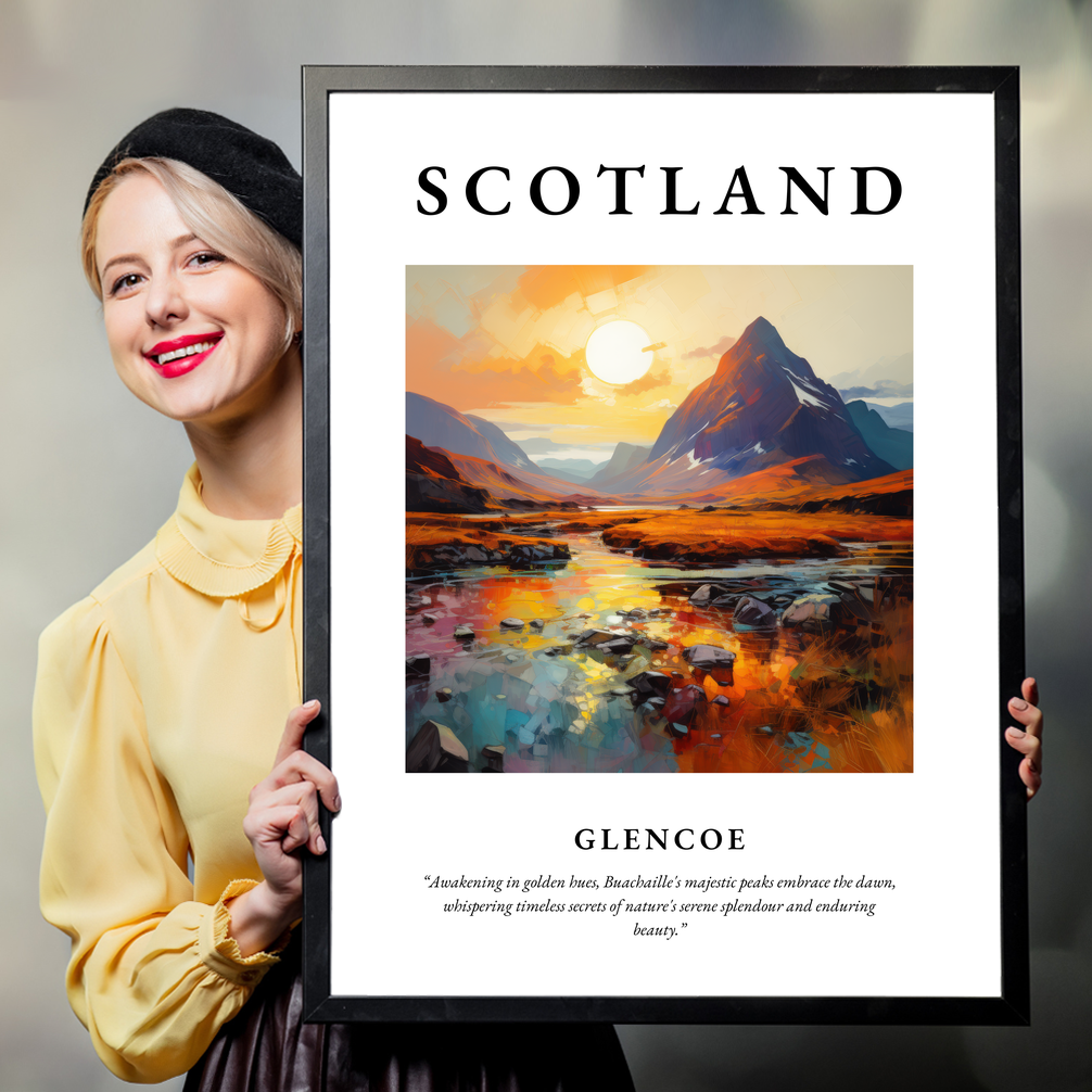 Person holding a poster of Glencoe