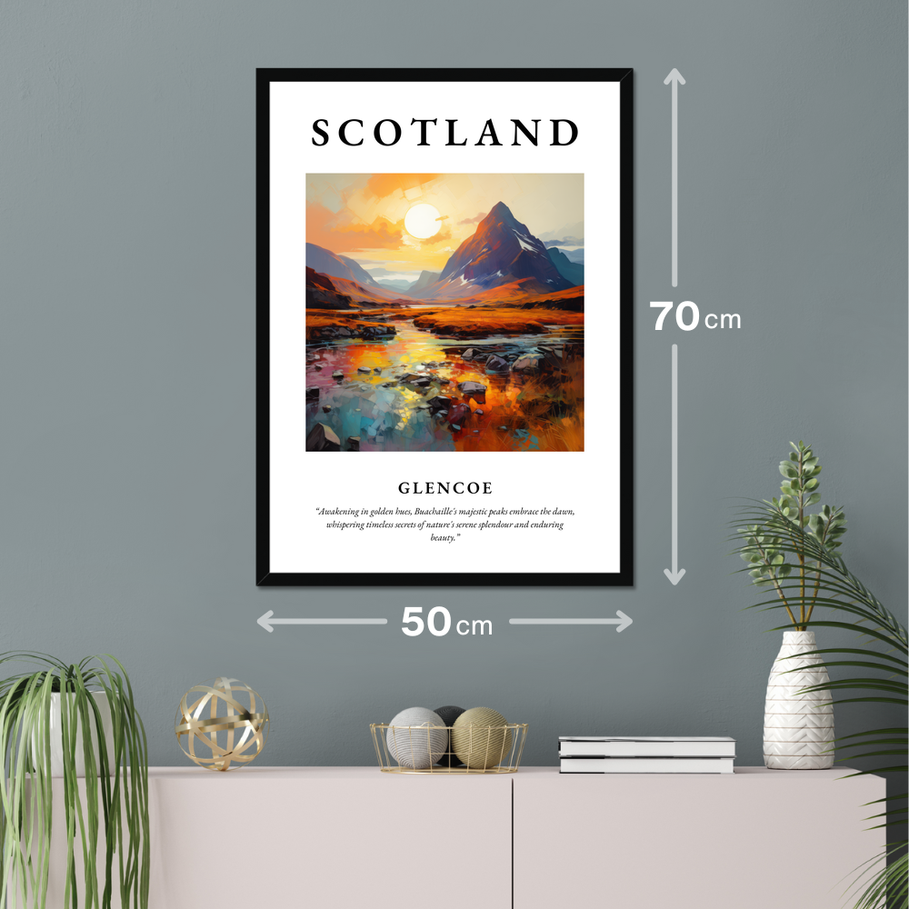 Poster of Glencoe hanging on a wall