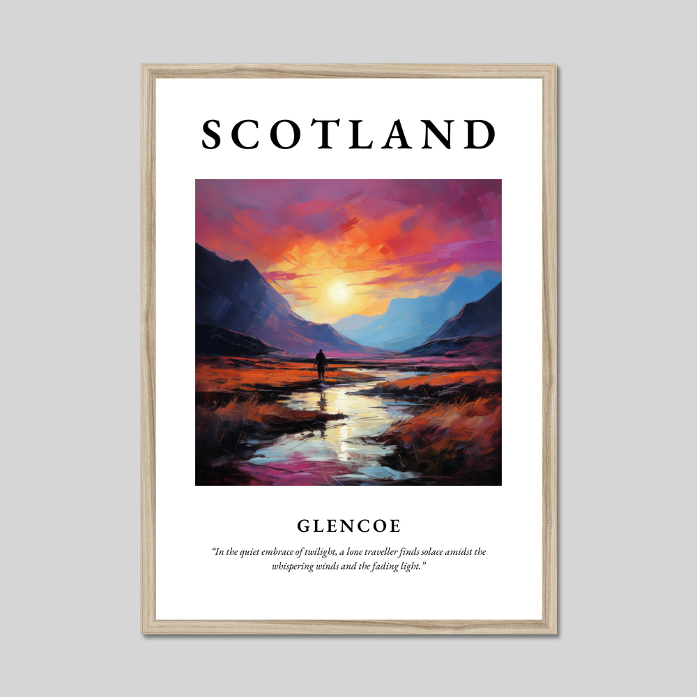 Poster in a natural frame with the word Scotland