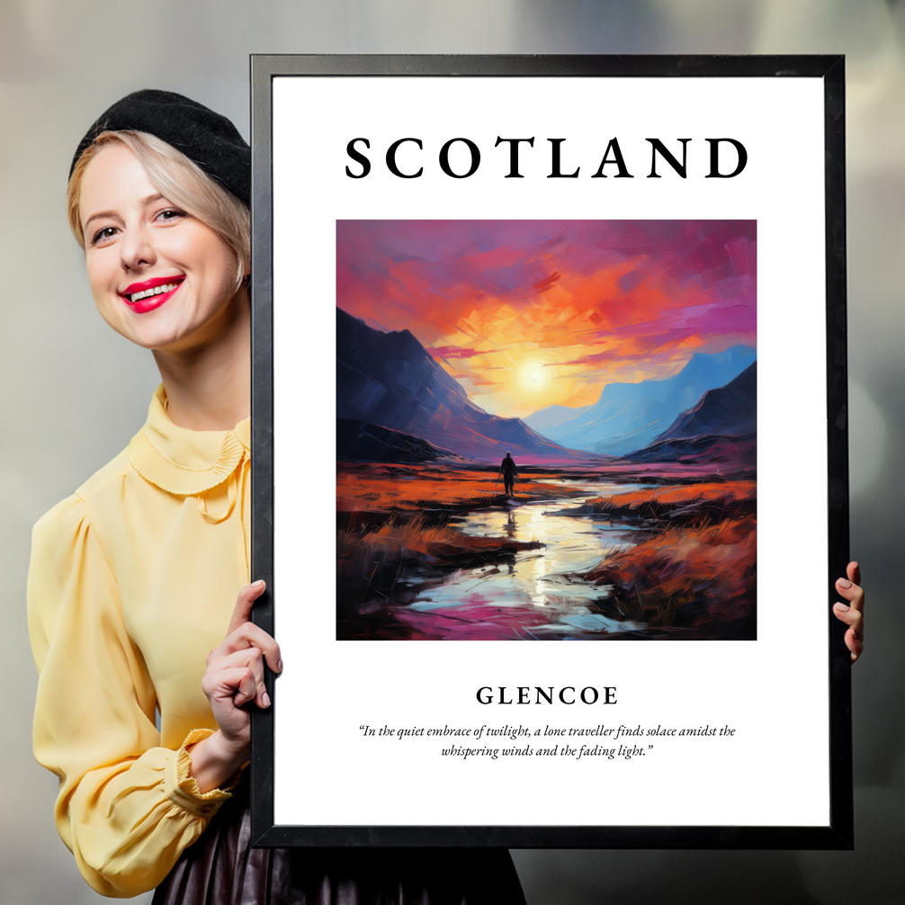 Person holding a poster of Glencoe