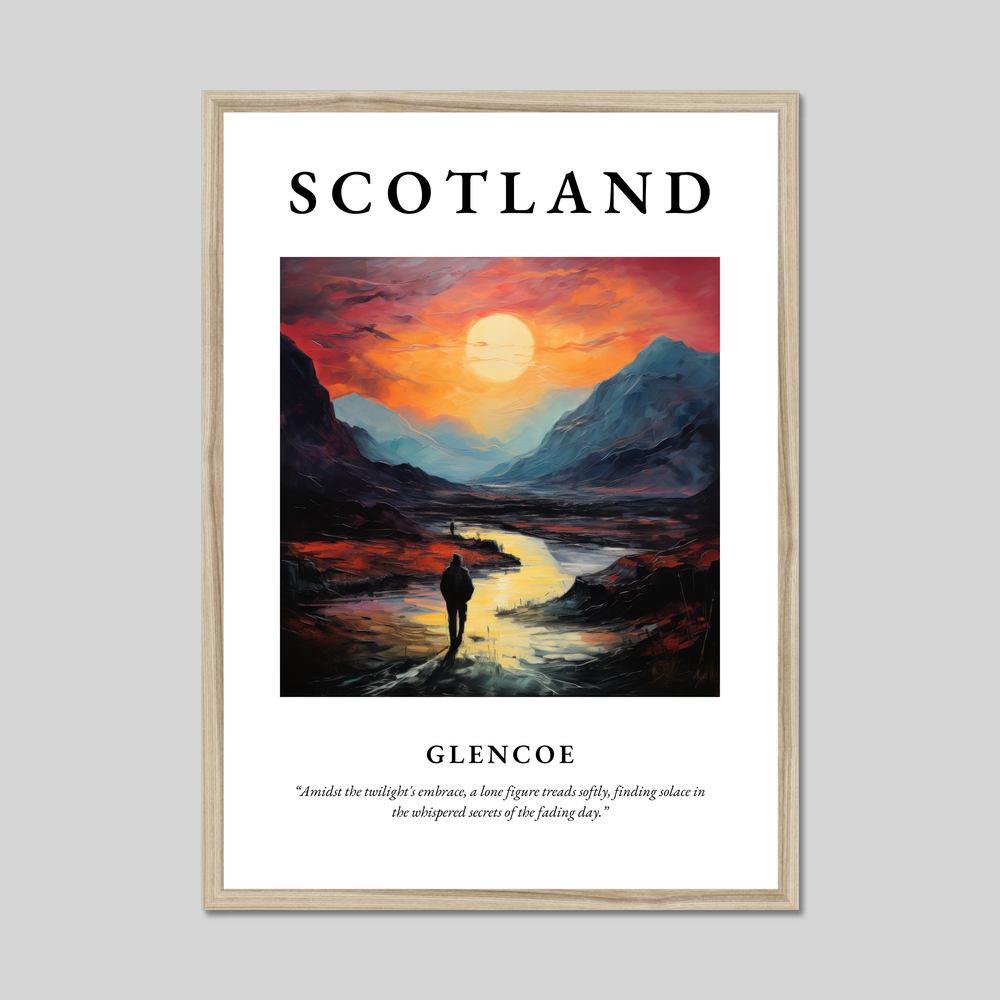 Poster in a natural frame with the word Scotland