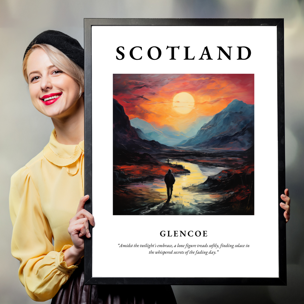 Person holding a poster of Glencoe