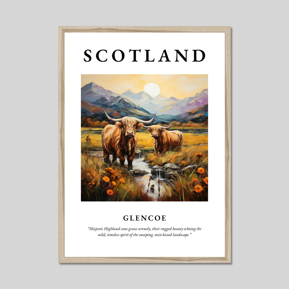 Poster in a natural frame with the word Scotland