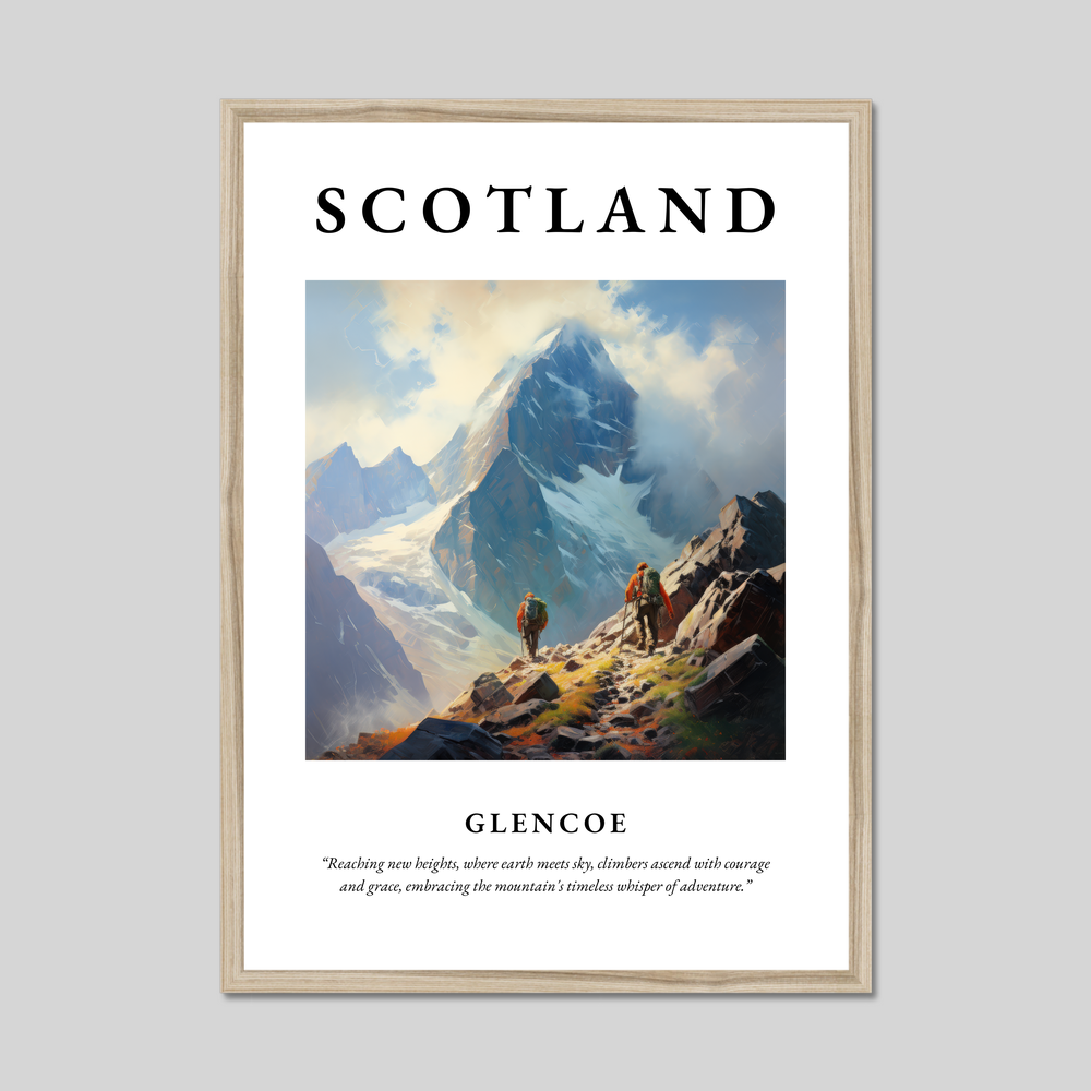 Poster in a natural frame with the word Scotland