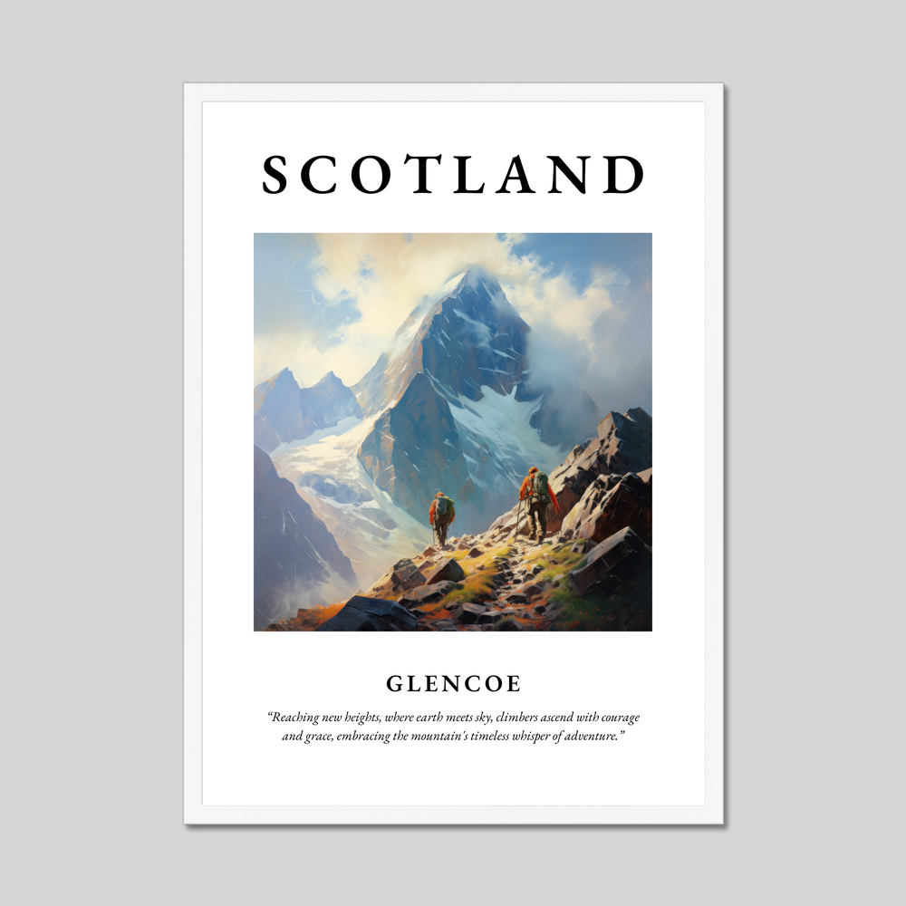 Poster in a white frame with the word Scotland