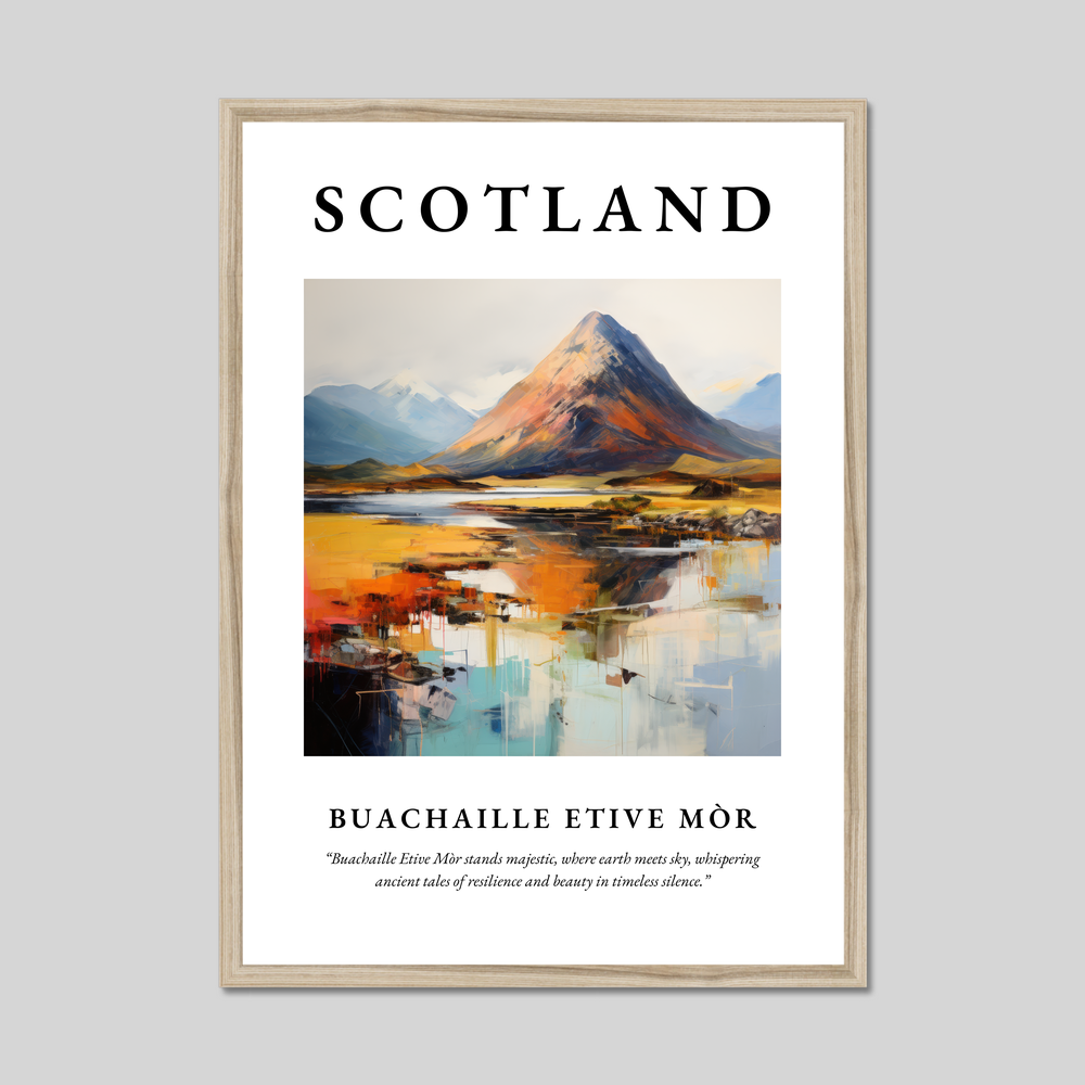 Poster in a natural frame with the word Scotland