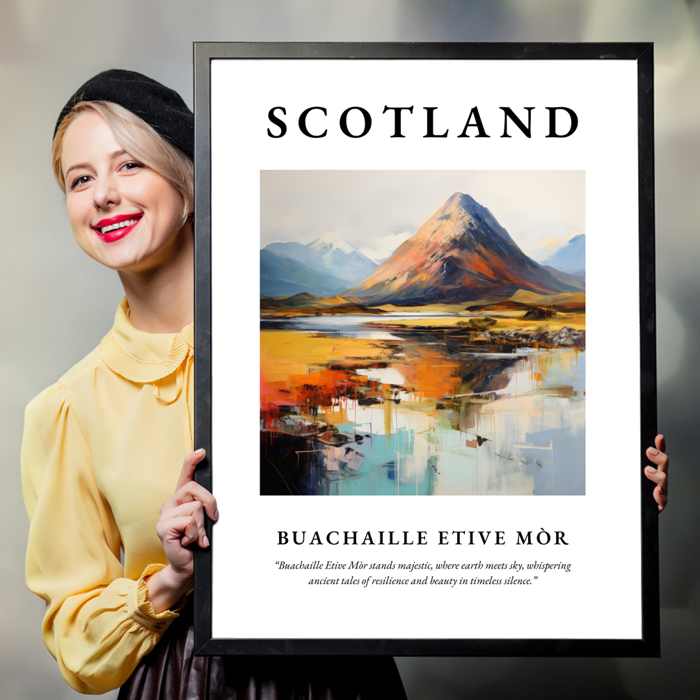 Person holding a poster of Buachaille Etive Mòr