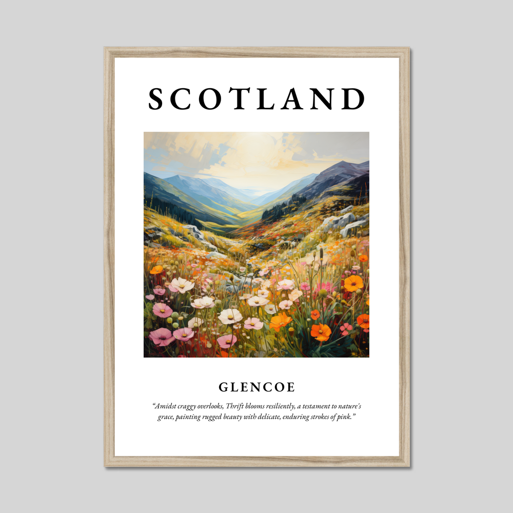 Poster in a natural frame with the word Scotland