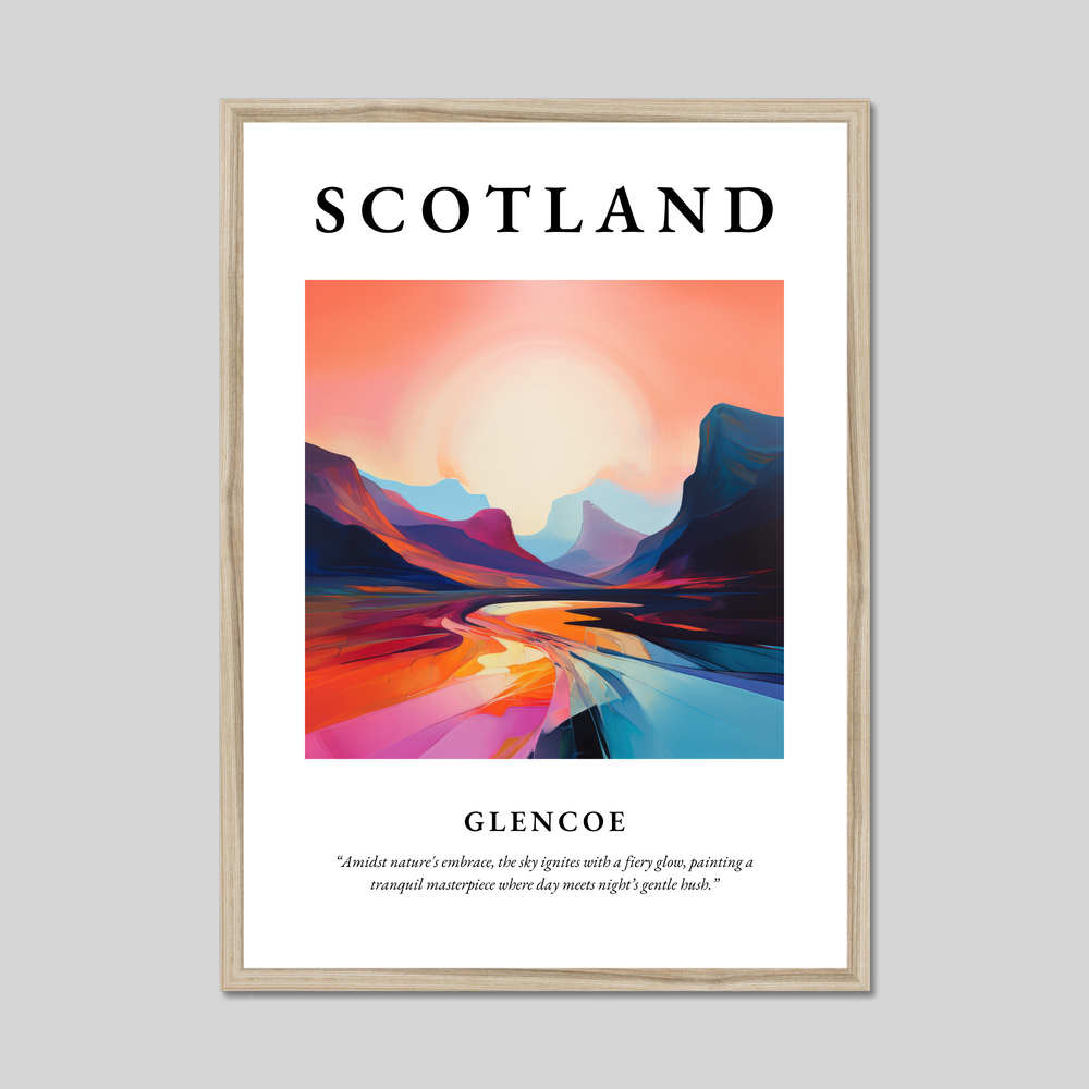 Poster in a natural frame with the word Scotland