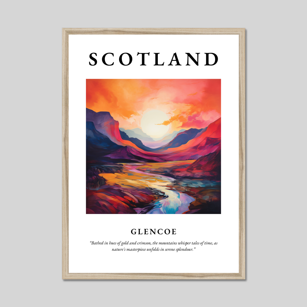 Poster in a natural frame with the word Scotland