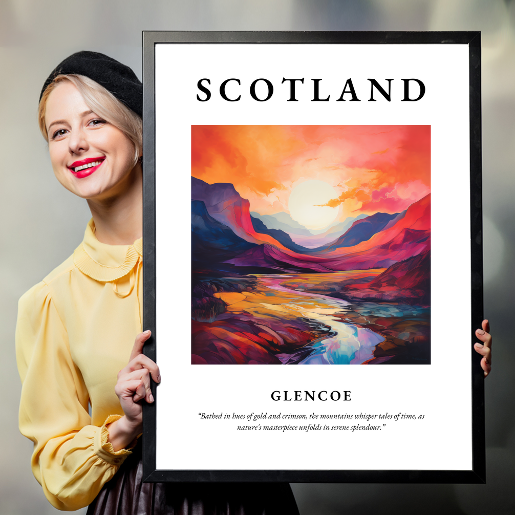 Person holding a poster of Glencoe