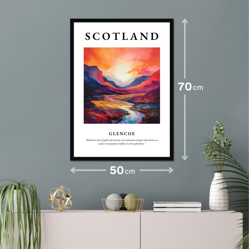 Poster of Glencoe hanging on a wall