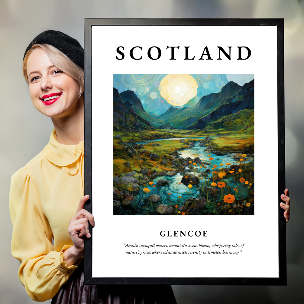 Person holding a poster of Glencoe