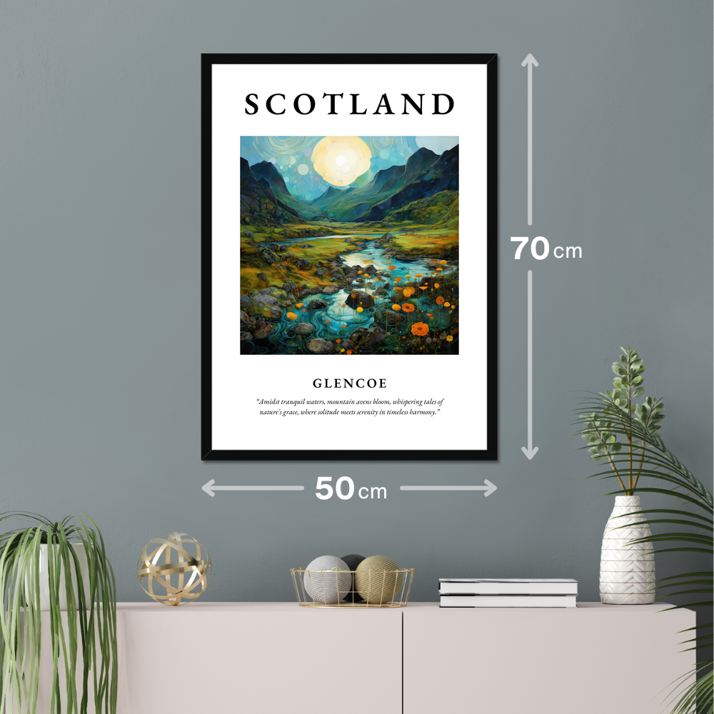 Poster of Glencoe hanging on a wall