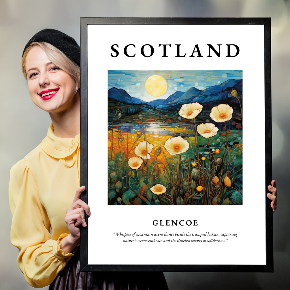 Person holding a poster of Glencoe