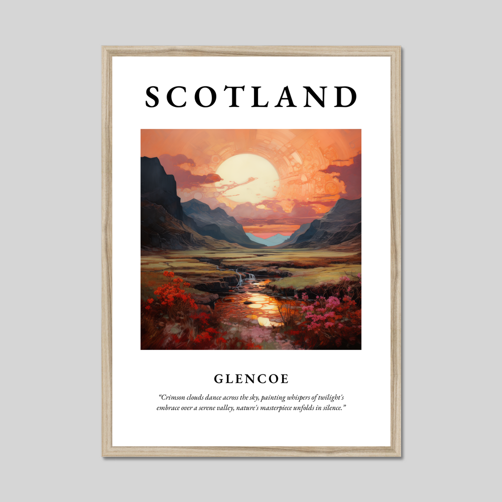 Poster in a natural frame with the word Scotland