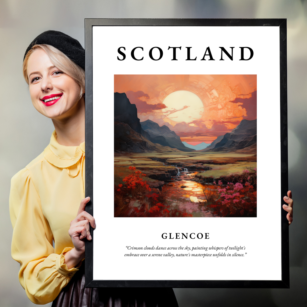 Person holding a poster of Glencoe