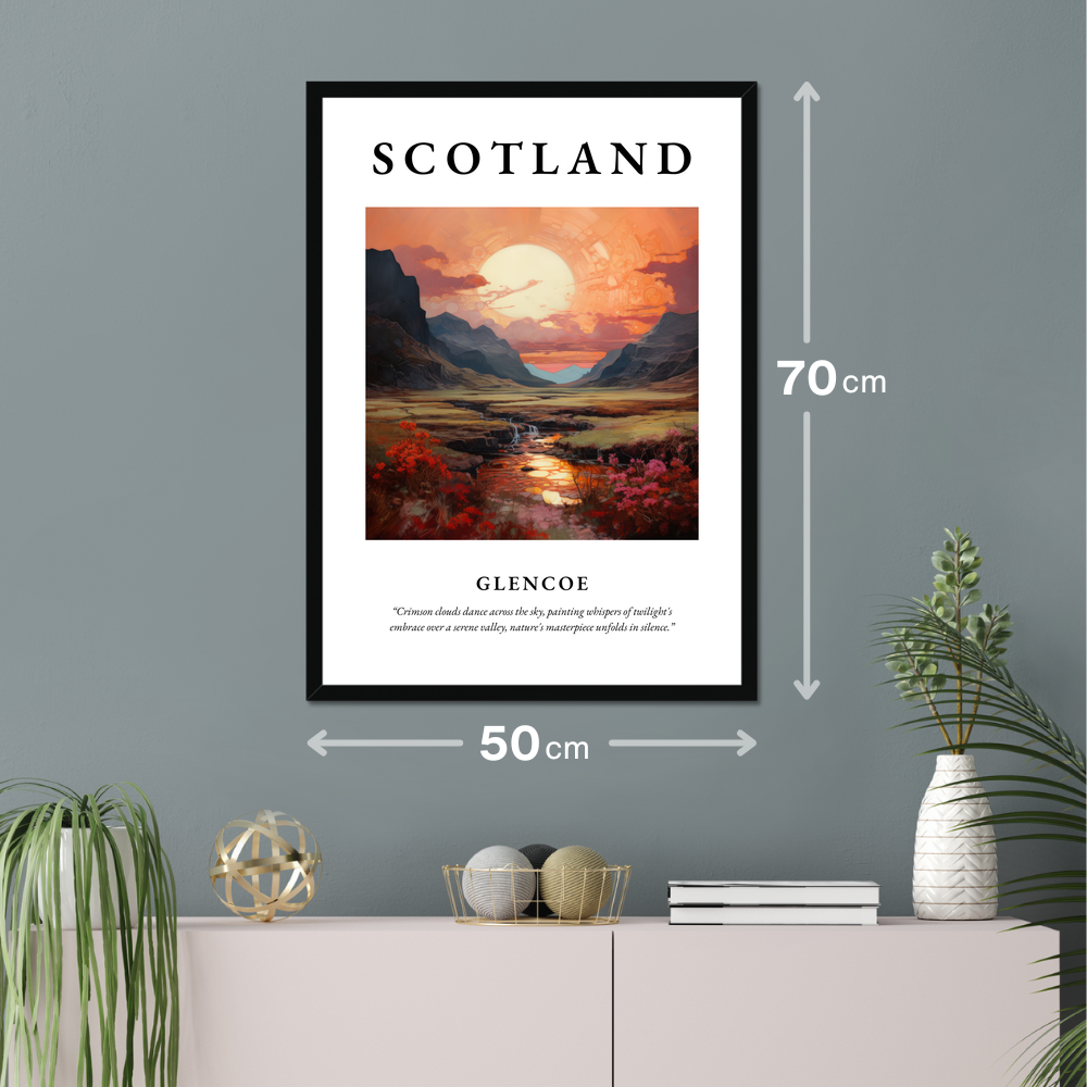 Poster of Glencoe hanging on a wall