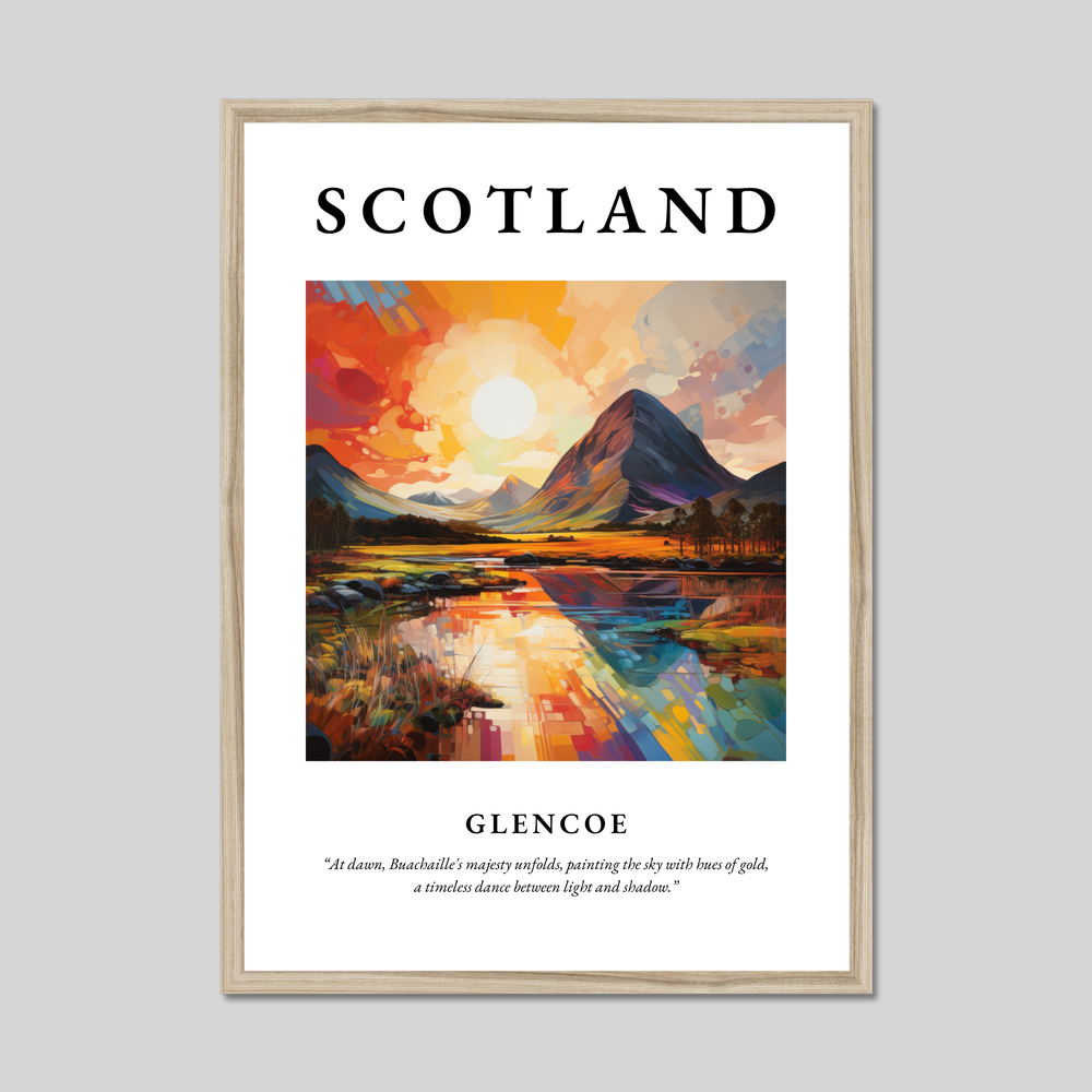 Poster in a natural frame with the word Scotland