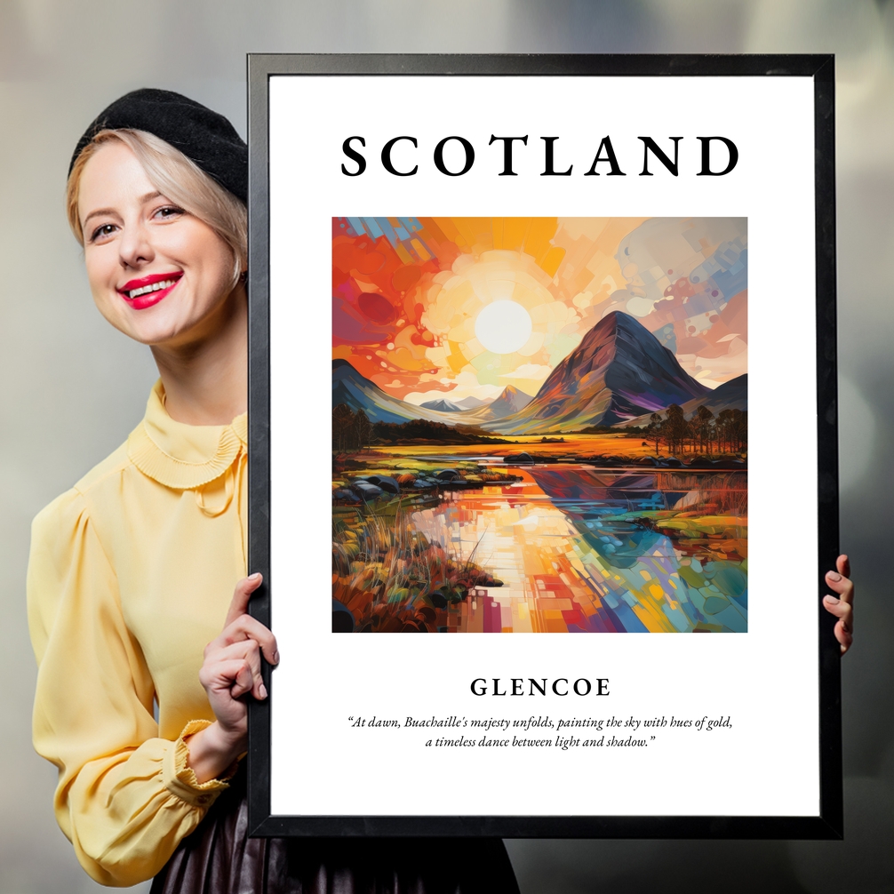 Person holding a poster of Glencoe