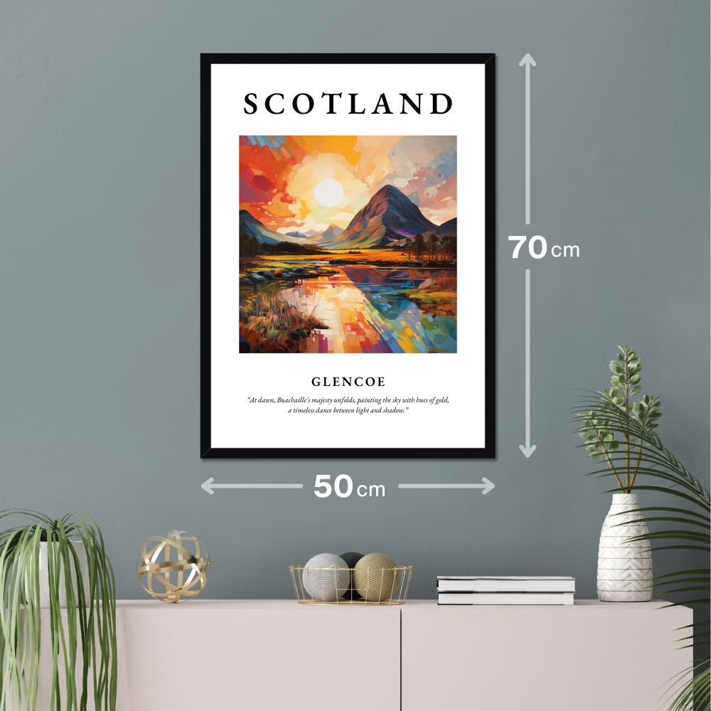 Poster of Glencoe hanging on a wall