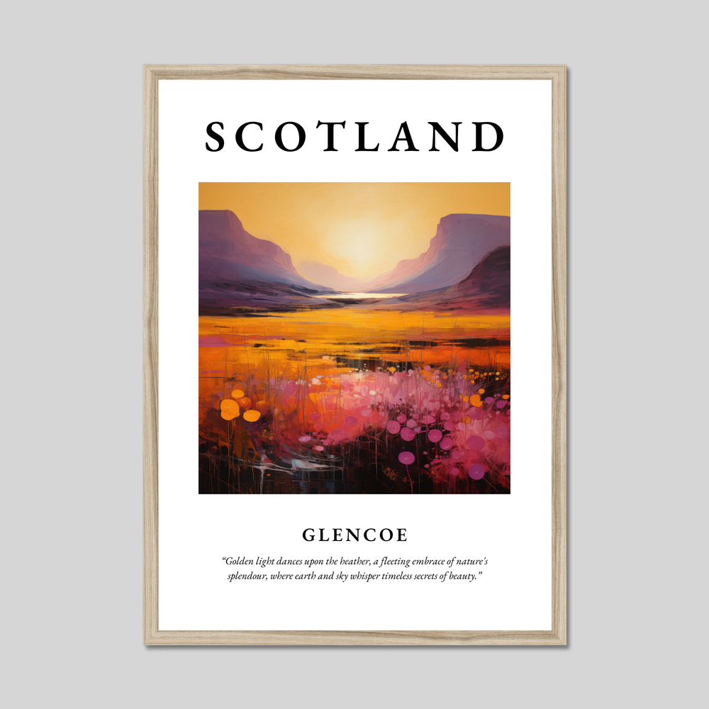 Poster in a natural frame with the word Scotland