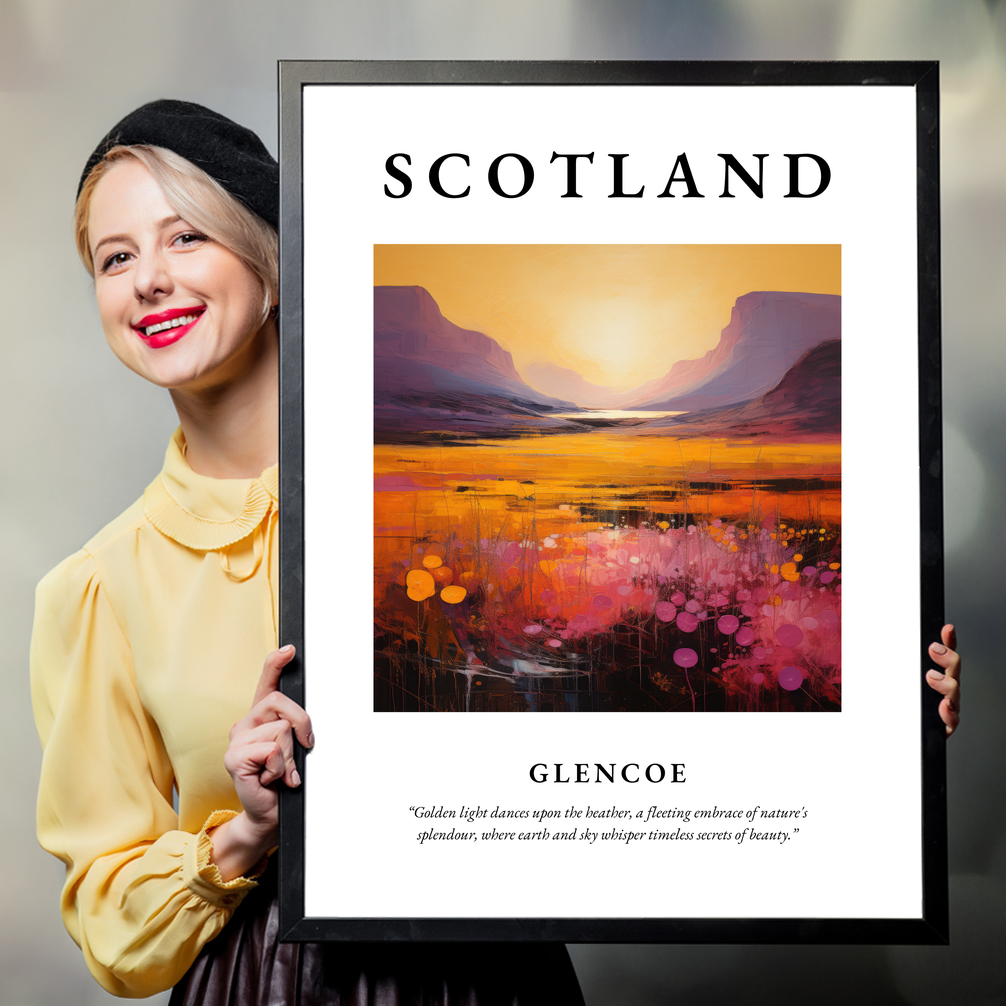 Person holding a poster of Glencoe