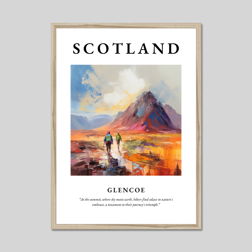 Poster in a natural frame with the word Scotland