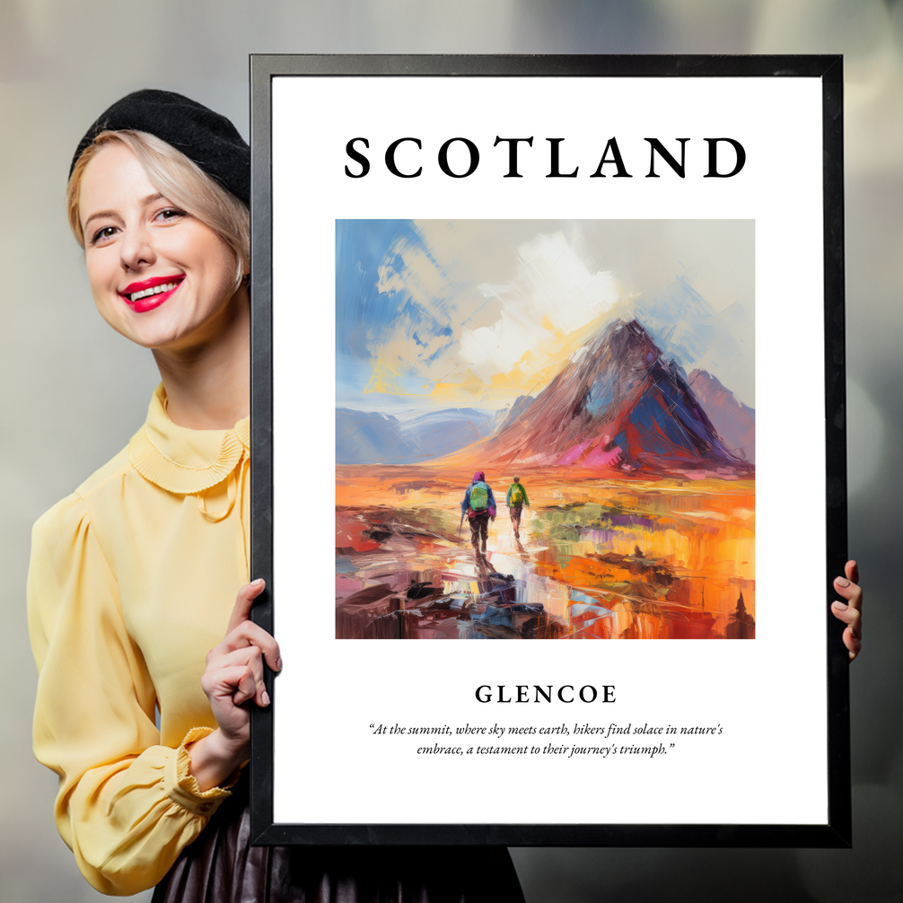 Person holding a poster of Glencoe