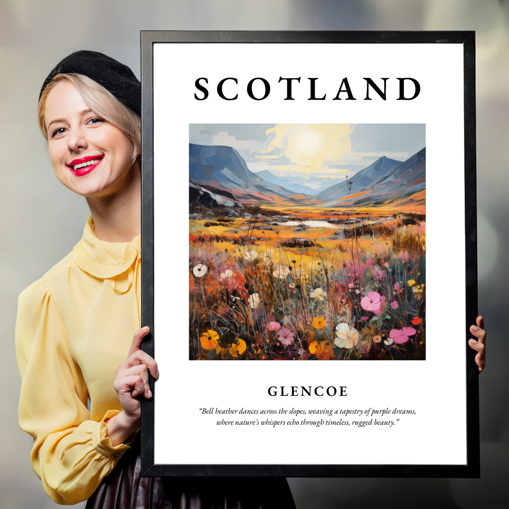 Person holding a poster of Glencoe