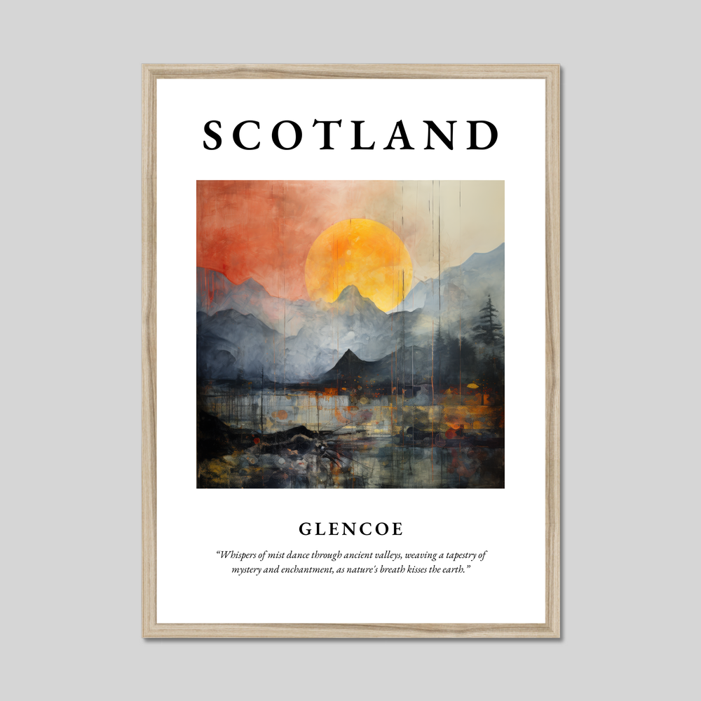 Poster in a natural frame with the word Scotland