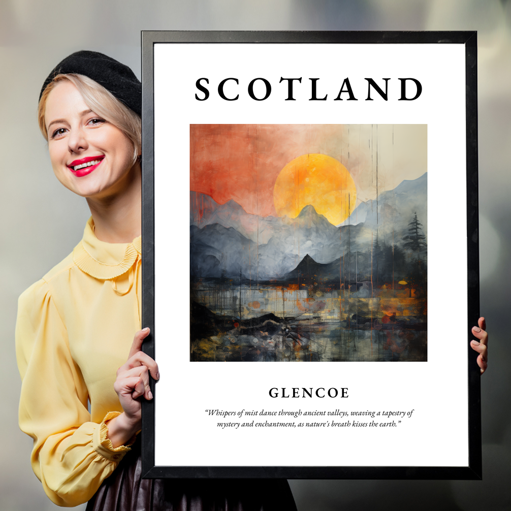 Person holding a poster of Glencoe