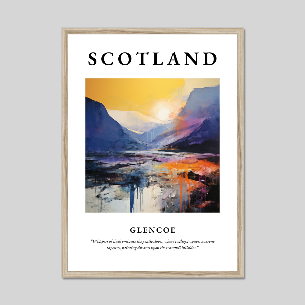 Poster in a natural frame with the word Scotland