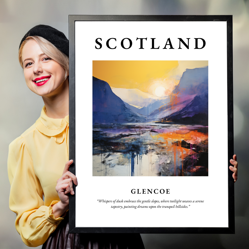 Person holding a poster of Glencoe