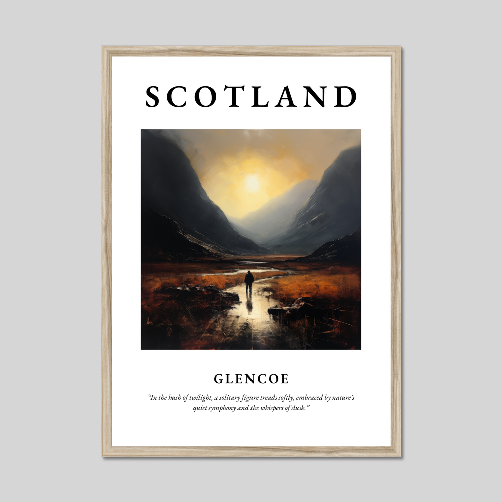 Poster in a natural frame with the word Scotland