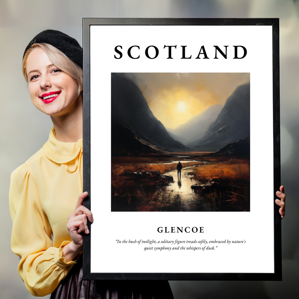 Person holding a poster of Glencoe