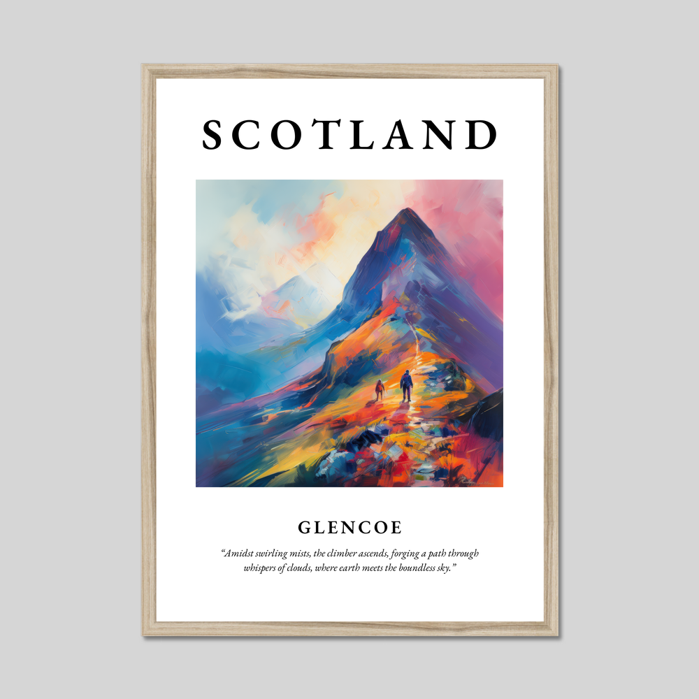 Poster in a natural frame with the word Scotland