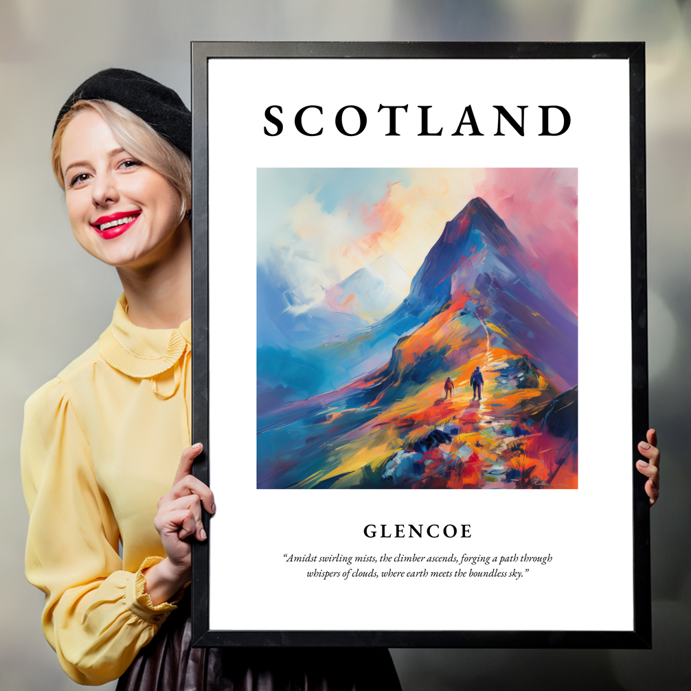 Person holding a poster of Glencoe