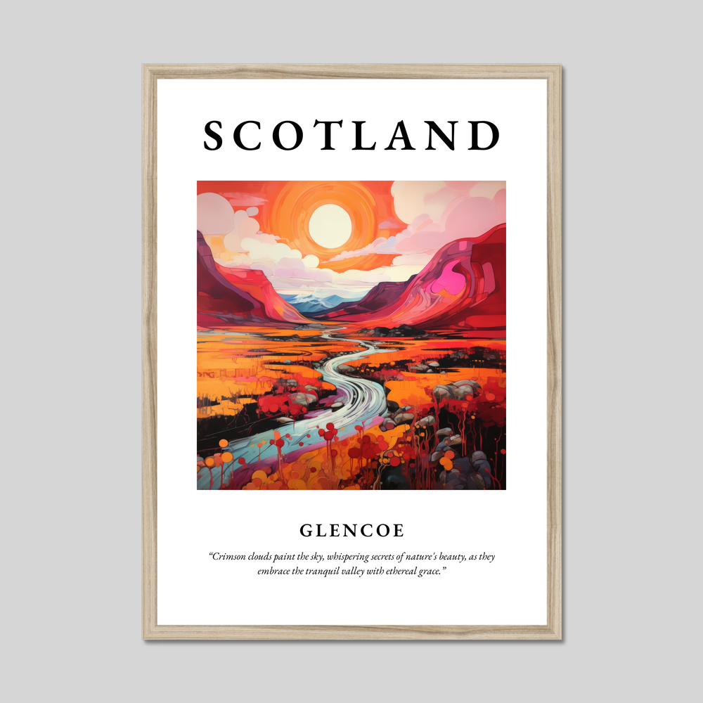 Poster in a natural frame with the word Scotland