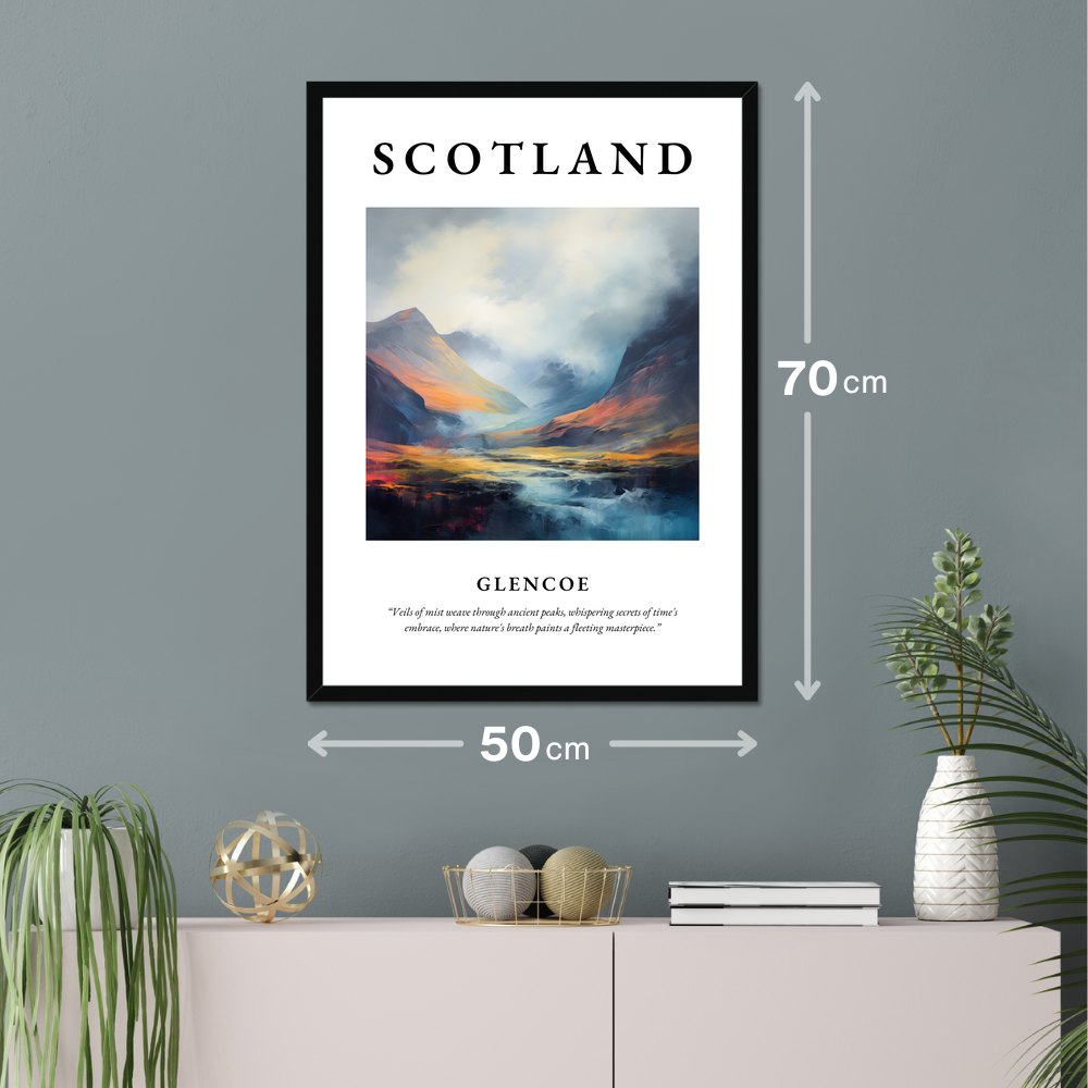 Poster of Glencoe hanging on a wall