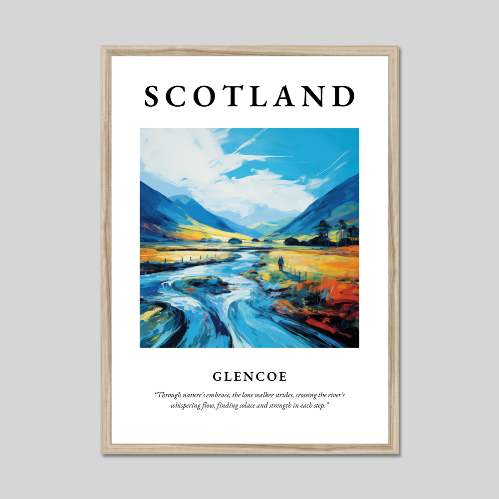 Poster in a natural frame with the word Scotland